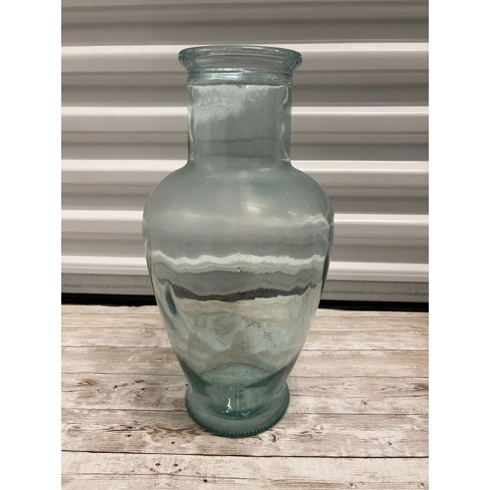 Vintage Italian Aqua Glass Vase – Authentic S.V.E. Made in Italy